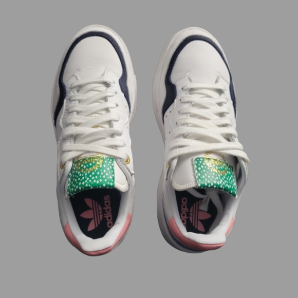 Adidas Women Original Supercourt Sneakers White with ColorPops Size 7 Preloved - Picture 5 of 8